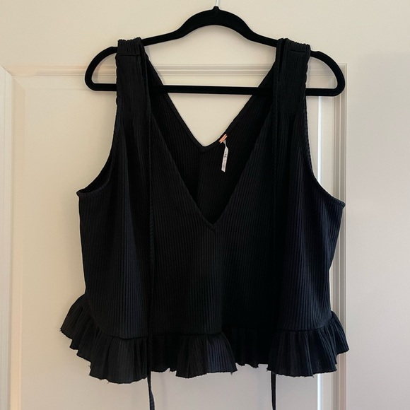 Free People No Excuse Ruffle Ribbed Top - Picture 3 of 7